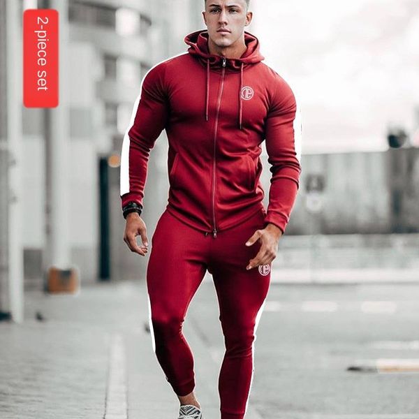 

jxfij muscular men's season new sports fitness sports fitness pullover suit casual long sleeve running hooded pullover sweater training, White;black