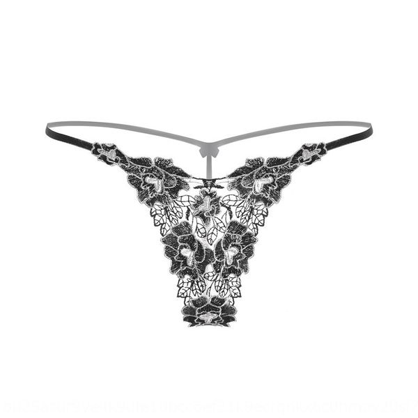 

d30wx rose thong transparent t-pants foreign goods underwearembroidered rose thong women's transparent t-pants underwear women's, Black;white