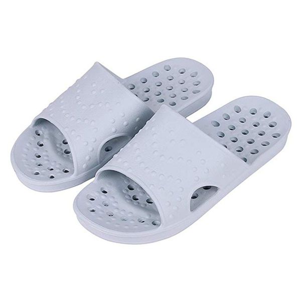

men hollow out home indoor flat slipper shower sandals summer quick drying bathroom soft sole house slippers flip flops #40, Black