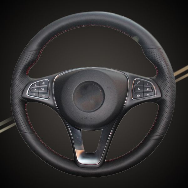 

car braid on the steering wheel cover for c180 c200 c260 c300 b200 auto braiding wheel covers styling accessories