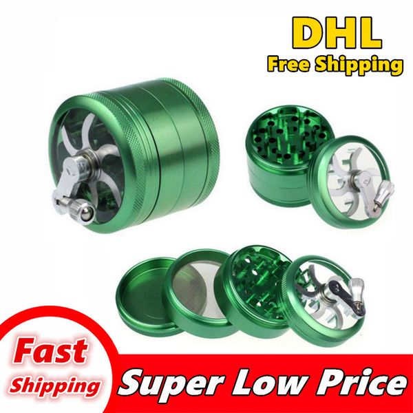 

luxury 4 layer 40mm dynamo style pipe tobacco smoke cigarette smoke detector grinding smoke cigarette machine sharpstone grinder b01