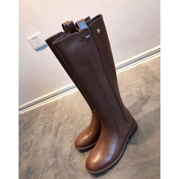 

2020s new fashion flat-bottomed boots leather high boots women's boots over the knee flat, original box delivery