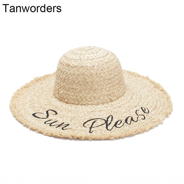 

lafite travel straw embroidered straw beach women's new sun hat large eaves sun hat letter embroidery, Blue;gray