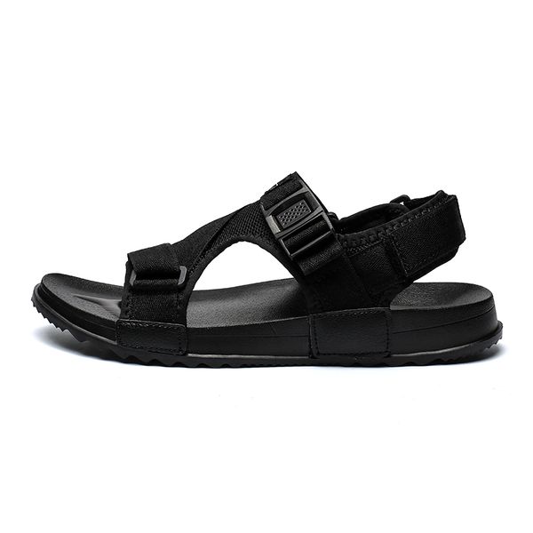 

verano playa summer sandals-men homme beach 2020 sandali transpirables couro outdoor zandalias uomo man sandel for heren shoes, Black