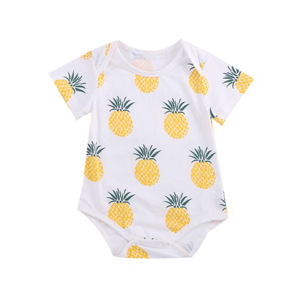 

new baby boy clothes toddlers cartoon short sleeve pineapple cotton children rompers baby pajamas jumpsuits t200721, Blue