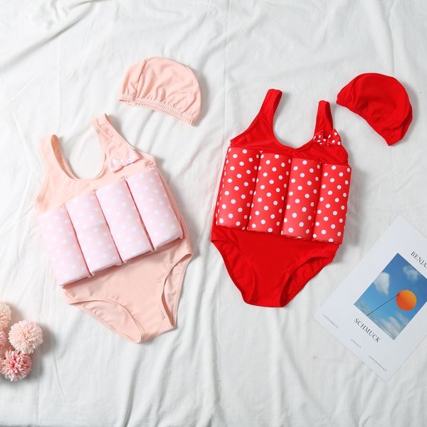 

d1mkg children's buoyancy swimsuit girls' boys swimsuit strawberry swimsuit' one-piece triangle cute strawberry polka dot chi, Black