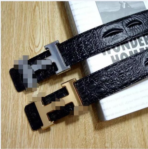 

fashion designer men belts leather brand belt metal smooth buckle solid jeans women belts with box or no box, Blue;gray