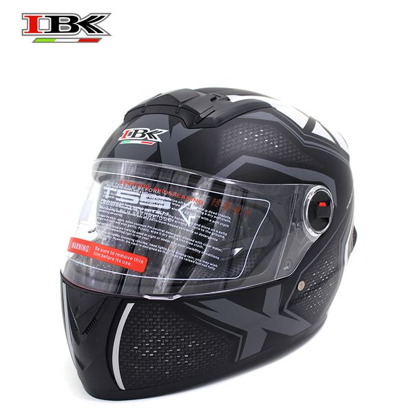 

ibk full face motorcycle helmet double lens with sun visor electric bicycle casco casque protective matte helmet ibk-m61