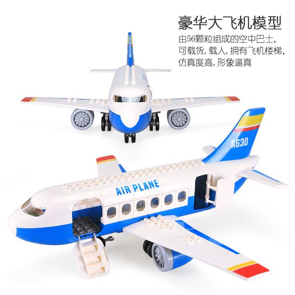 

56pcs children educational creative toys big particle assembly building blocks super airplane model for kids boys gift 05