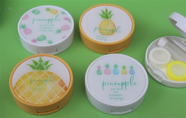 

special sale] round case case fruit glasses box invisible glasses box fruit pineapple style fresh style, Blue