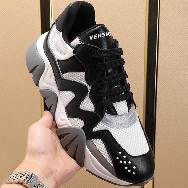 

new arrival mens shoes comfortable outdoor walking shoes lace -up low plus size casual men shoes squalo sneakers chaussures pour hommes, Black