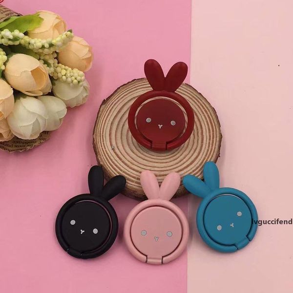 

cute rabbit metal phone ring holder 360Â°rotate 180Â° folding ultra-thin cartoon ring bracket for all mobile phones