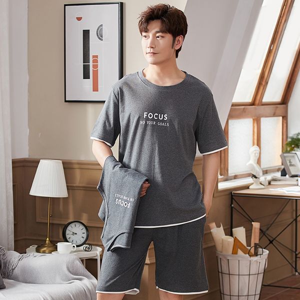 

2020 новый летний хлопок жилет пижамы мужские пижамы с короткими рукавами шорты жилет из трех частей домашней одежды, Black;brown