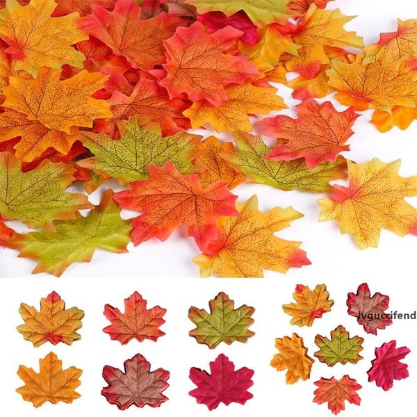

artificial maple leaf simulation decorative maple leaf autumn leaves silk flower for family wedding party decoration 100 pieces/set