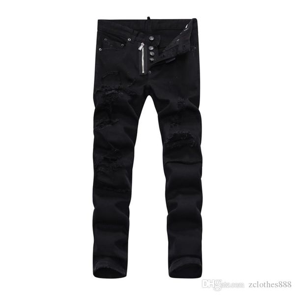 

2020 новый мужчины мода мужчины дизайнер классические джинсы hip hop брюки мужские уличная джинсы мотоцикла мужские узкие джинсы, Blue