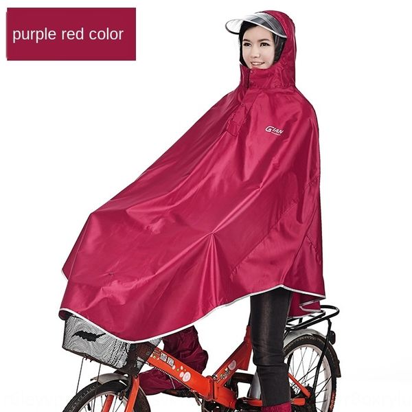 

pisi8 raincoat thickened oxford cloth transparent large brim battery car men and women single ride raincoat poncho bicycle bicycleoxford bic, Red;brown