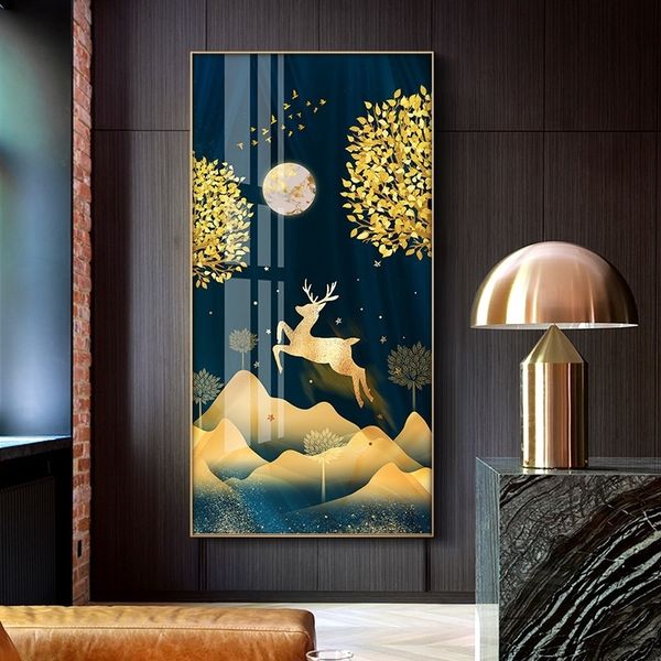 

abstract canvas painting nordic home decor golden tree wall art posters & prints modern wall pictures for bedroom dinning room home decor