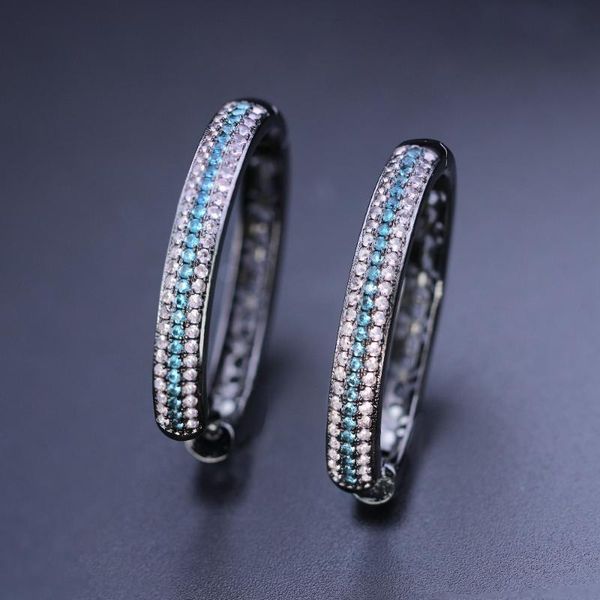 

newranos elegant crystal hoop earrings multi color cz stone earrings for women fashion jewelry wx005601, Golden;silver