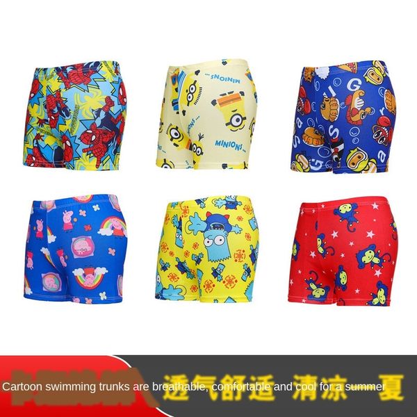 

children's boy's swimming trunks swimsuit boy's and teenager's swimsuit quick-drying boxer shorts cartoon children, Black