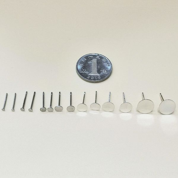 

pi4cb 925 sterling silver auricular accessories flat-bottomed auricular needle toke sticky pear handmade earrings diy earringsl flat ear stu