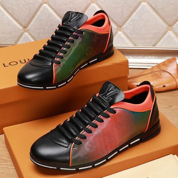 

2020u new limited edition luxury design leather printed rubber sole sneakers fashion wild mens casual shoes mens banquet shoes size: 38-451, Black