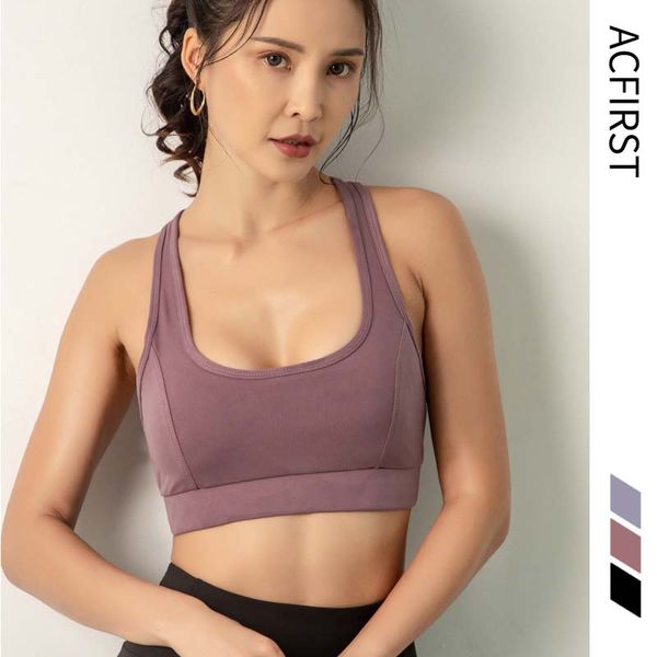

acfirst autumn new women bras breathable purple padded sports bra yoga athletic gym running fitness workout sport, White;black