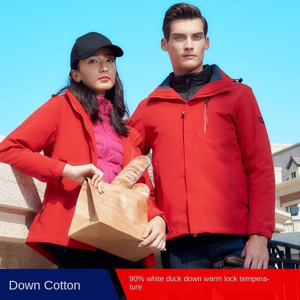 

outdoor warm leisure down jacket jacket fashionable men's fashionable duck down warm mountaineering clothing women's windproof coa, Blue;black