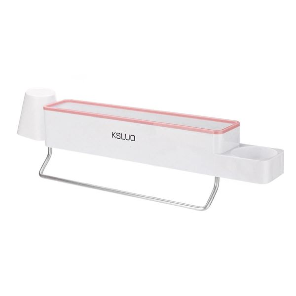 

wall mounted multifunction storage rack home bathroom shelf organizer holder toothbrush holder