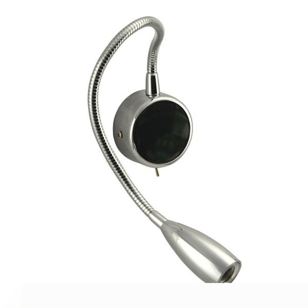 

ch minimalist led reading lamp hard-wired polished chrome finish flexible hose on off switch built-in power supply for room boat car