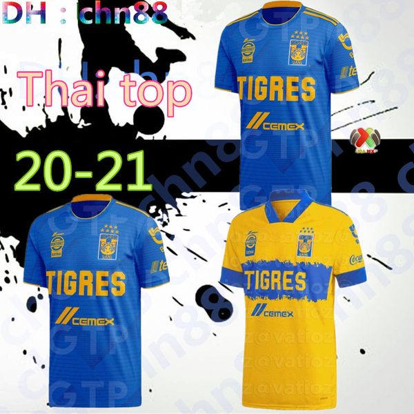 

mexico league 7 star mexican tigers uanl liga mx 2020 2021 soccer football home away camiseta de futbol andre men 20 21 jersey shirts, Black;yellow