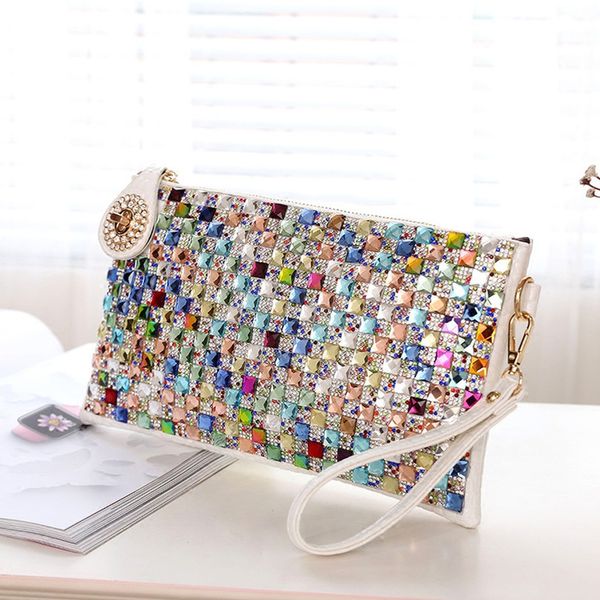 

colorful rhinestone women clutch bag designer diamond ladies evening bag chic shoulder crossbody bags party small purse