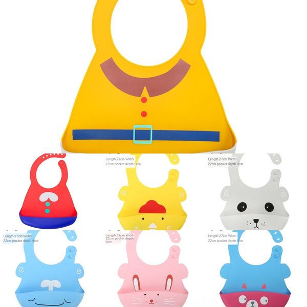 

cartoon children's silicone silicone waterproof washless bib bib bib