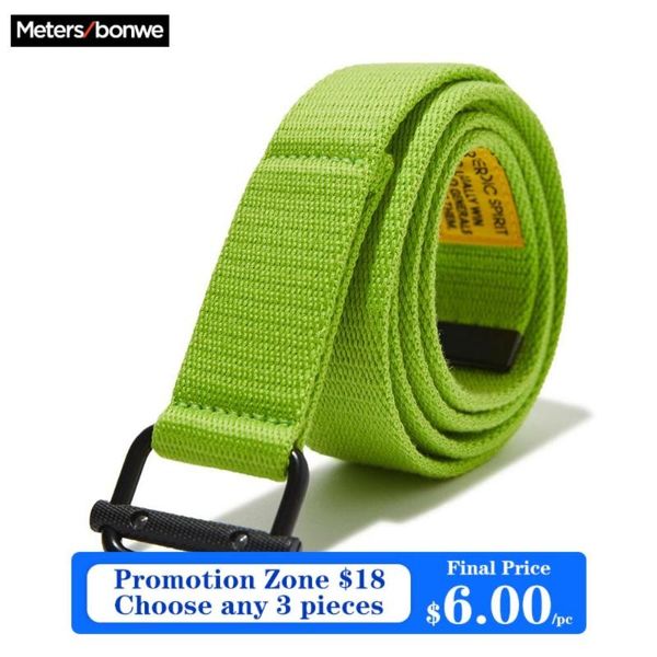 

metersbonwe canvas solid color belt men 2020 spring new belt korean casual handsome tooling wind men college, Black;brown
