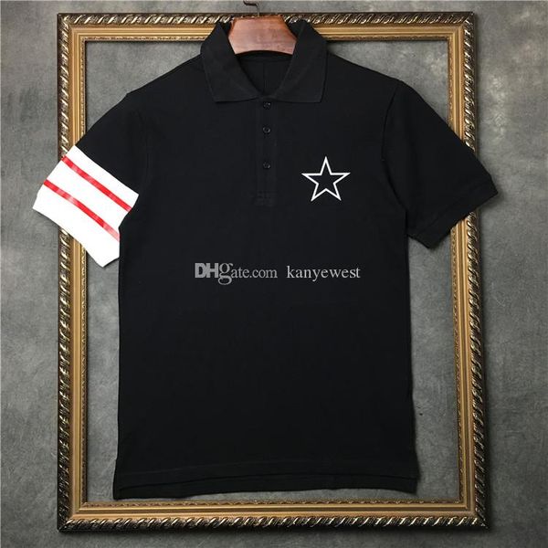 

2019 summer fashion men short sleeve stripe star neck print designer t-shirt cotton unpolo t shirt europe tee kanye west tee, White;black