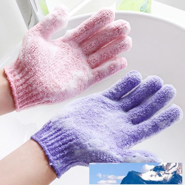 

wholesale moisturizing spa skin care cloth bath glove five fingers exfoliating gloves face body bathing durable soft gloves bc bh0623