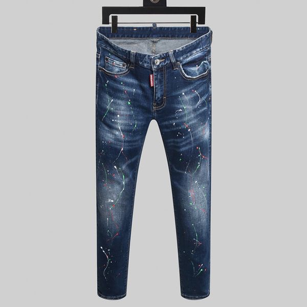 

ss20 new arrival brand designer men denim cool guy jeans embroidery pants fashion new style famous brand jeans, Blue