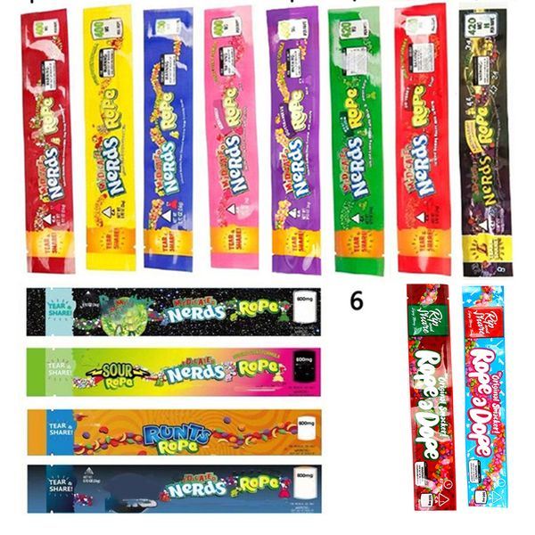 

2 types medicated nerds rope empty packaging bas nerds rope candy 500mg nerdsrope gummy bags three edge-sealing bag foil food packages
