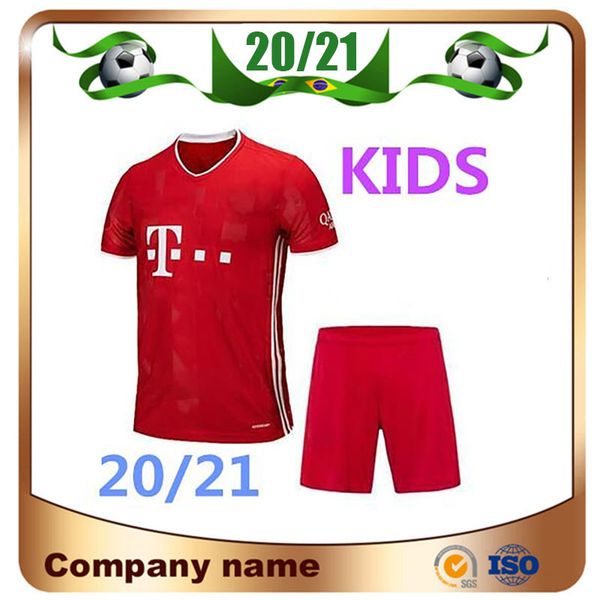 

20/21 munich kids kit soccer jersey 2020 home red 25 muller 11 james soccer shirts lewandowski robben child football uniform, Black