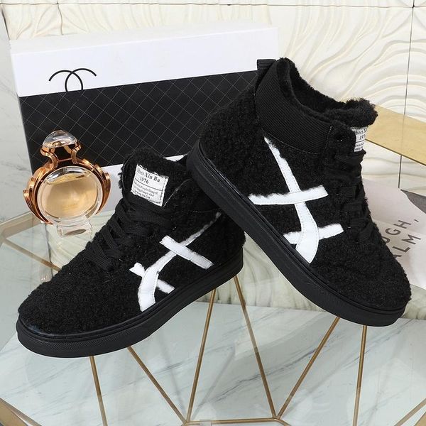 

2020e new fashion women's casual sports shoes plus velvet to keep warm, personality wild autumn and winter high-shoes tide shoes