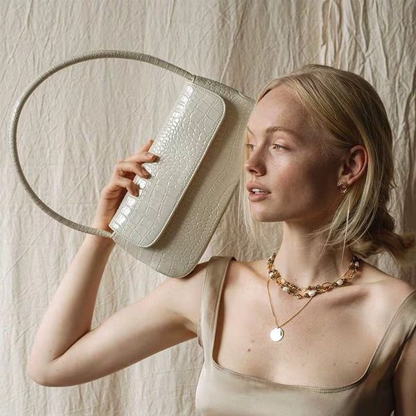 

2020 all-матч дизайн ниши подмышки рука плечо мешок плеча моды простой холостяк сумка крокодил картина сумка, White