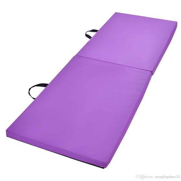 

6x2x1.5 gymnastics mat thick two folding panel gym fitness exercise purple