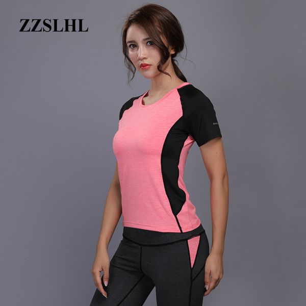 

women sport training short shirts yoga clothes running fitness workout t-shirt fitness quick-drying female gym sports, White;red