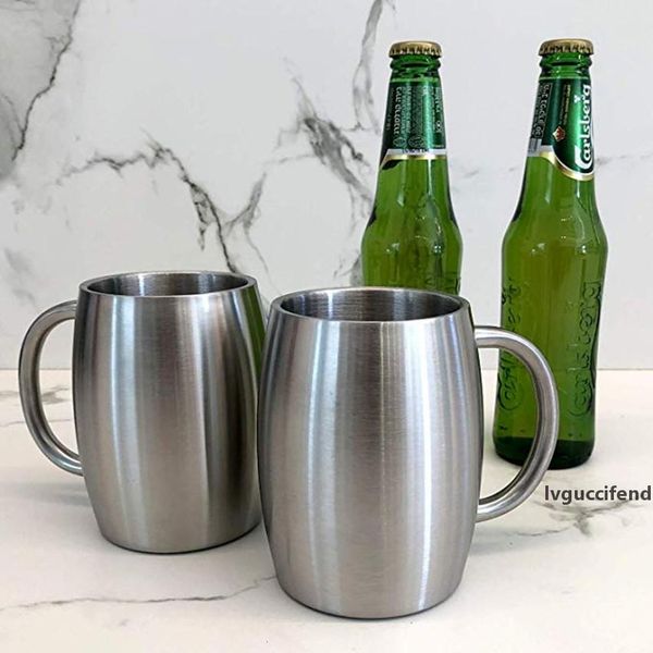 

14oz stainless steel cups double wall mug shatterproof tumblers with resistant lids travel mug with handle for cold drinks & beverages