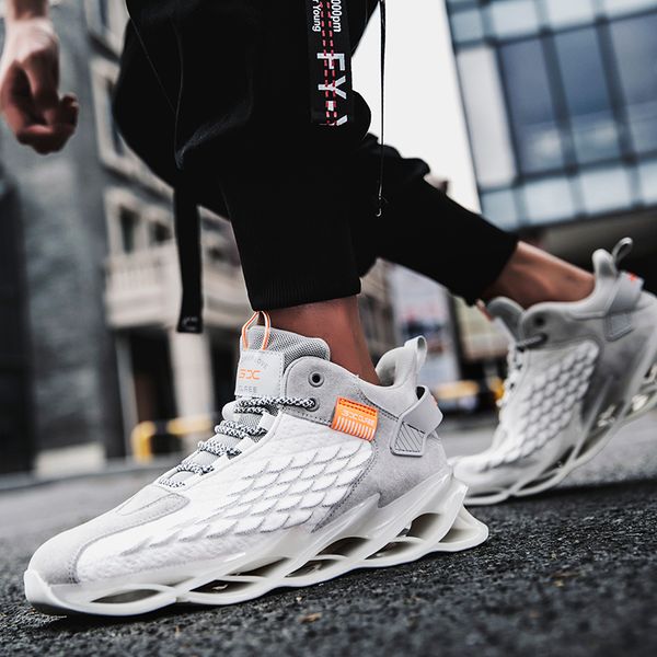 

new 2020 street bounce black sneakers cool blade casual shoes for man big size 46 mesh shoes walking men lace up trainers