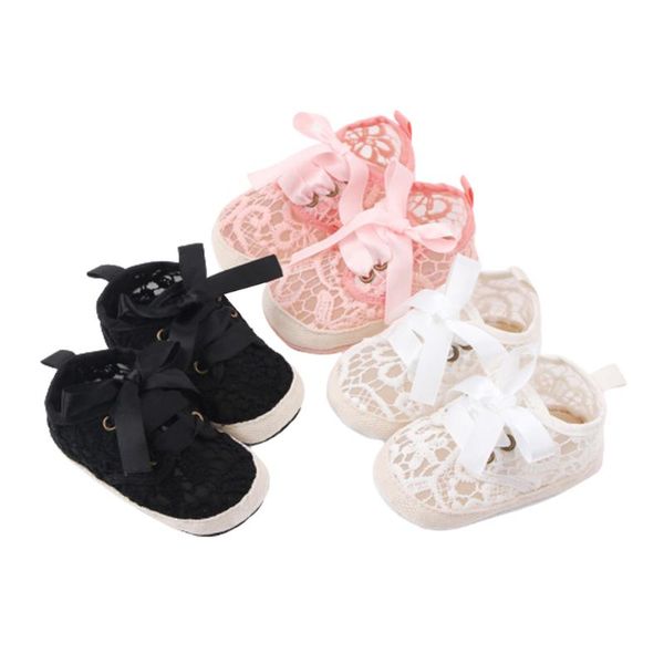 

newborn infants kids baby girl shoes mesh lace breathable soft-soled prewalking shoes anti-slip hollow-out birthday sneaker