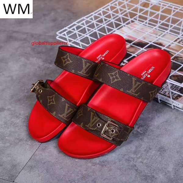 

дамы цветочный печати красный плоский кожаный дамы тапочка повседневный handmade прогулки теннис сандалии тапочек мулов слайды стринги, Black;green