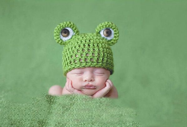 

frog wool handmade hair cap cap handmade hat 100 days male and female baby full moon baby children hat, Yellow