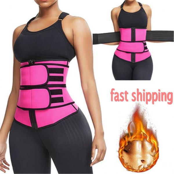

us shipping in stock body shaper wrap belt waist trainer cincher corset fitness sweat belt girdle shapewear, Black;gray