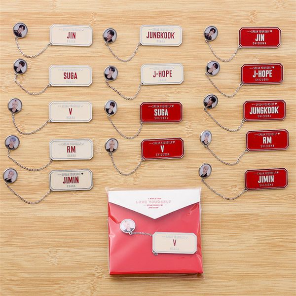 

kpop bangtan boys speak yourself chain brooch bage collection lu6796, Gray
