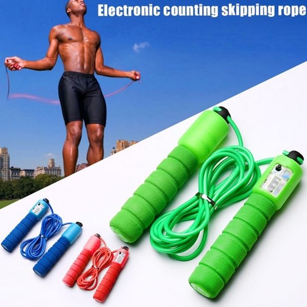 

adjustable skipping rope counting jump exercise handle fitness for all people